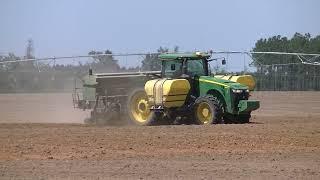 JOHN DEERE 8270R WITH CRUSTBUSTER TWIN ROW PLANTER. GREEN CIRCLES FARM PEANUT PLANTING F2