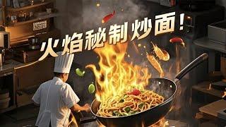 Lanzhou flame secret fried noodles, the cooking scene is magnificent, watch the chef prepare it live