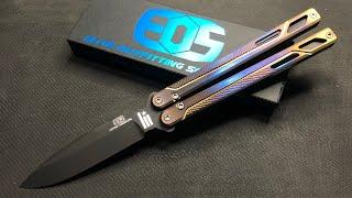 EOS Elite Outfitting Solutions Serpent Titanium Flame Treated Balisong S35VN / unboxing / comparison