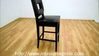 InteriorExpress Faustino Brown Leather Bar Height Bar Stool