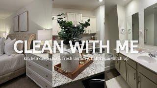 CLEAN WITH ME| Sunday reset, deep cleaning the kitchen, laundry favorites, bedroom cleaning