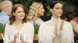 Emma Stone & Katy Perry Watch the Creative Final Fashion Show | Vogue