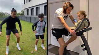 Famous Footballers training with their Kids! ft. Ronaldo, Marcelo, Cavani & More