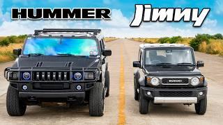 Hummer V8 v Suzuki Jimny: DRAG RACE