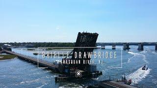 Brielle Railroad Drawbridge, Manasquan River NJ - North Jersey Coast Line - by Drone