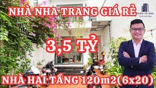 Bán nhà 120m2 Nha Trang giá rẻ mặt tiền 6m hướng Đông Nam mát mẻ 3,5 tỷ sổ hồng hoàn công