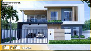 Modern House Design | 15m x 15m with swimming pool | 5Bedrooms