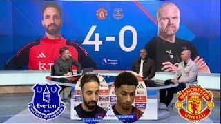 Man United Smashes Everton 4-0 What Ruben Amorim reacts on His first Win | Rashford reaction