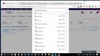 Tutorial on  Creating a Portfolio in Yahoo Finance