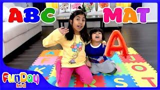 ABC Song | Alphabet Mat | Urvi and Apu’s Pretend Play To Find Lost English Alphabets - FunDay Kid