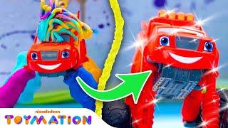 Blaze Toys Get MESSY w/ Paint, Silly String & More!  Blaze and the Monster Machines | Toymation