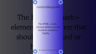 Mark Tag in Html... #CodeCraftingStudio #tayyab #youtube #html5 #htmlcoding #coding #tags