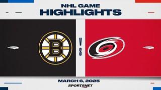 NHL Highlights | Bruins vs. Hurricanes - March 6, 2025