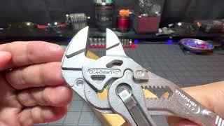 KNIPEX 7in PLIERS WRENCH CHROME 86 03 180 and PLASTIC JAWS 86 09 180 V01