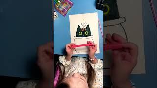 Рисую Кота в горшке #painting #рисование #рисунки #творчество #художник #art