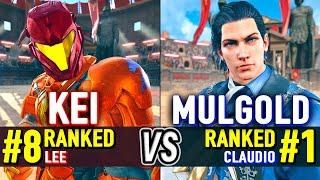 T8  KEI (#8 Ranked Lee) vs MULGOLD (#1 Ranked Claudio)  Tekken 8 High Level Gameplay