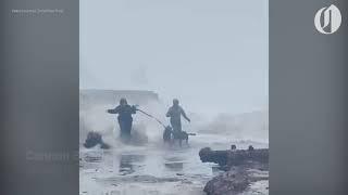 Massive ‘king tides’ seen at Cannon Beach, park officials urge caution for beachgoers