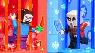 HOT vs COLD PRISON - LEGO Minecraft Challenge