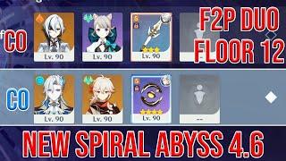 [F2P Duo] C0 Arlecchino White Tassel & C0 Neuvillette Prototype | Spiral abyss 4.6 | Genshin Impact