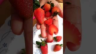 A heart growing Strawberry ️ #delicious #strawberry #shorts Strawberry recipes