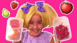 Learn Fruits With Princess Esme & Olivia  Too Many Grapes! - Princesses In Real Life | Kiddyzuzaa