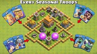 Max TownHall 5 VS All 1 Max Temporary Troops - Clash of Clans