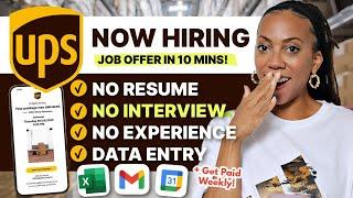 UPS is Hiring!  | Job Offer in 10 Mins! | No Experience, Data Entry UPS Work From Home Jobs Hiring