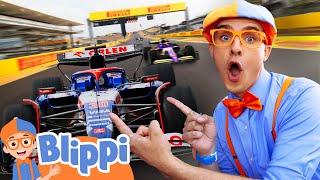 Blippi Rides a Real Formula 1 Race Car! ️ | Vroom Vroom Vehicle Show | Educational Videos for Kids