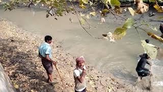 Fishing at Dhapri village Badhouna Panchayat