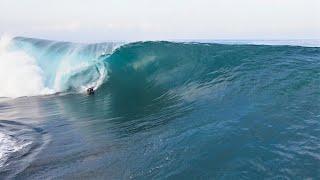 Bodyboarder Charges PSYCHO Indo Slab Alone! Surfing South Sumatra