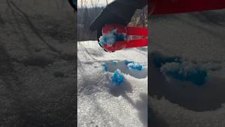 WHAT happened to this PERFECT BLUE HEART snowball?!? #shorts