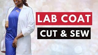 HOW TO MAKE A LAB COAT | Cutting & Stitching | Doctor's lab coat | Doctor's apron | Medical apron