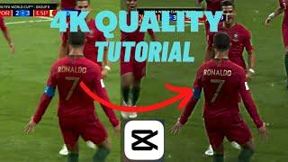 How To Adjust 4k  Football Quality on CapCut /  Football Edit on Capcut #football #capcut #tutorial