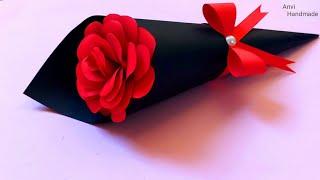 How to make easy paper flower bouquet tutorial|DIY|Valentine's Day gift ideas/Bouquet making at home