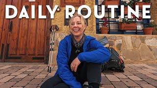 solo female daily routine walking the Camino de Santiago