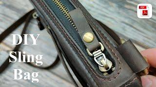 Мужская сумка через плечо своими руками. DIY sling bag. Handmade leather bag #diybags #leatherbag