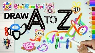 Draw Animals & Alphabets A-Z Easy Coloring Animation Part 1