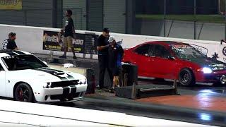 2018 Dodge Hellcat vs Crazy K24 Civic EG Coupe - drag race 1/4 mile