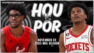 Portland Trail Blazers vs Houston Rockets Full Game Highlights | Nov 22 | 2025 NBA Season