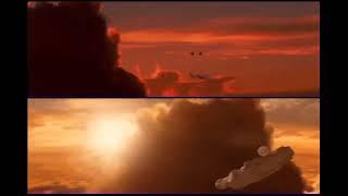 Star Wars Millennium Falcon Arrival at Bespin/Cloud City original vs. CGI film clip. Compare/Choose.