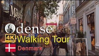 ⁴ᴷ⁶⁰ Odense City Center Walking Tour: Odense City Hall | Odense City Center | Walking in Denmark