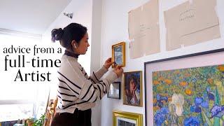 overcoming painting fears ‍️ oil paint with me, new gallery wall + Q&A