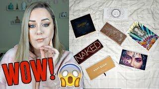 DECLUTTERING ALL MY EYESHADOWS + PALETTES | Declutter with Me | MakeupByMegB