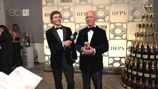 80th Golden Globes Winner's Backstage Interview -  Evan Peters & Ryan Murphy