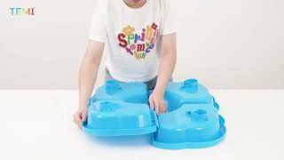 TEMI 4-in-1 Sand Water Table - Kids Activity Sensory Play Table Toy sea and beach accessories