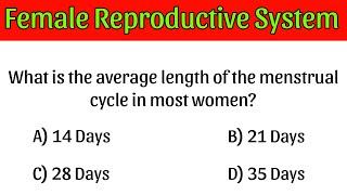 Female Reproductive System MCQ | Female Reproductive System | Reproductive system mcq