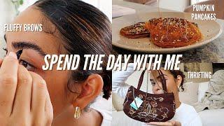 DAY IN MY LIFE | Fluffy Eyebrow Tutorial, Thrift Haul, What I Eat in a Day