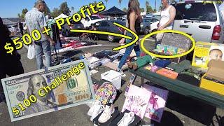 FLEAMARKET $100 Thrifting Challenge. Trading Cards HUGE Profits