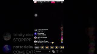 lovely peaches yelling on instagram live