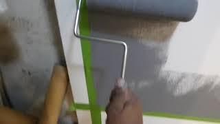 Luminous ALR cinema paint new roll on or spray on screen paint! Drywall roll on demonstration!